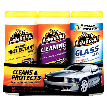 Armor All Protectant, Cleaning and Glass Wipes Kit