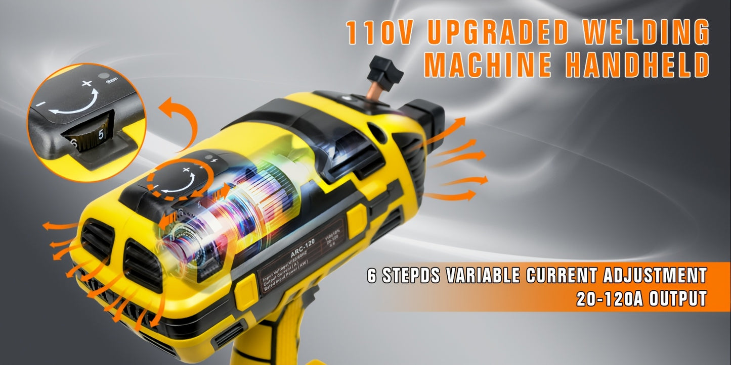 Portable Welder, 110V Handheld Welder with IGBT Inverter, 6-Level Adjustable Current, Portable Arc Welding Torch