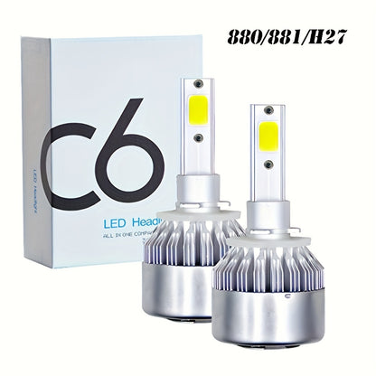 2pcs Headlight H4 H1 H3 Car Lamp H7 H11 9004 9005 9006 9007 Car Led Headlamp Pair, Without Battery