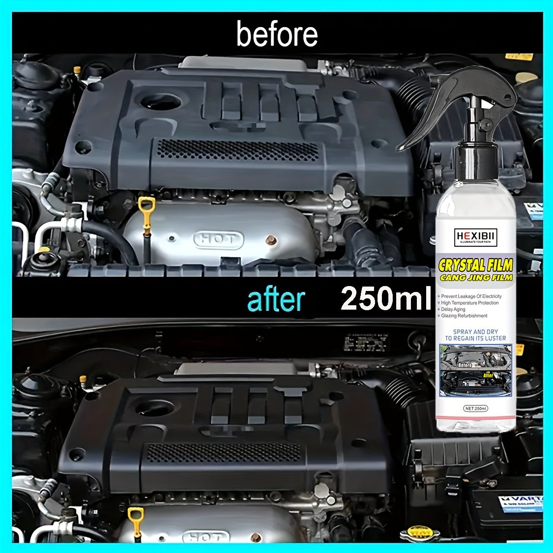 Engine Bay Cleaner Engine Shine Protector Detailer Decontamination Deep Degreasing Compartment Heavy Oil Dust Car Cleaning Tool