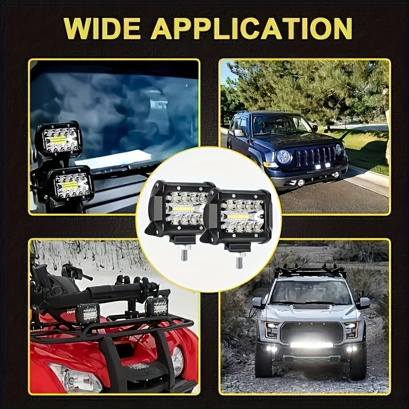 2/4pcs High-brightness Motor Vehicle LED Work Light, 257W, 17100LM Universal Day And Night Ultra-bright Lighting Auxiliary Light, Vehicle Exterior Lighting Lamp, Suitable for Various Vehicles Cars Off-road LED Light, Ideal As A Gift