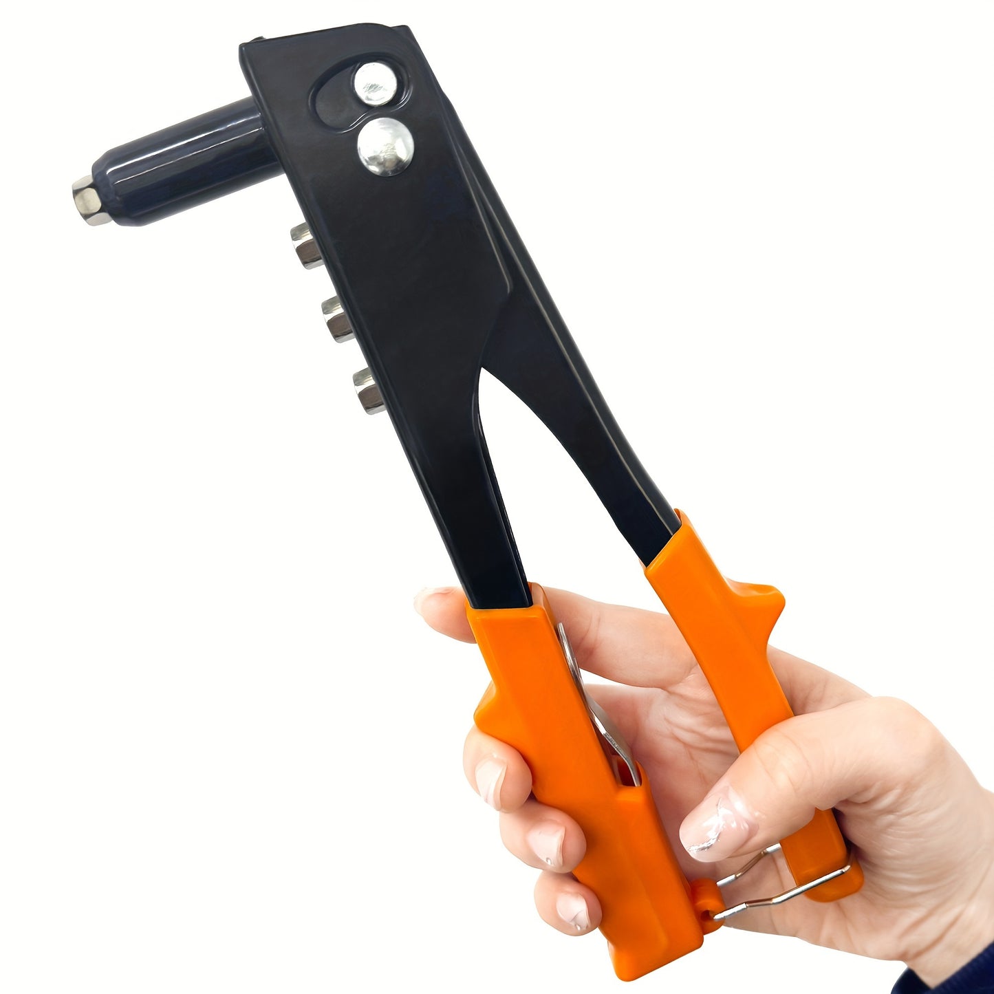 4-in-1 Hand Riveter Gun Kit with 200 Rivets - Heavy-Duty Pop Rivet Tool, 4 Interchangeable Nosepieces & Multi-Size (3/32”, 1/8”, 5/32”, 3/16”) for Metal Riveting - Compatible with Automotive,, - Rivet Gun Kit for Metals
