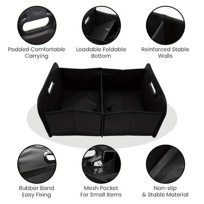 Portable, Durable, Foldable Car Storage Box with Handle - Suitable for All Cars, SUVs, and Minivans