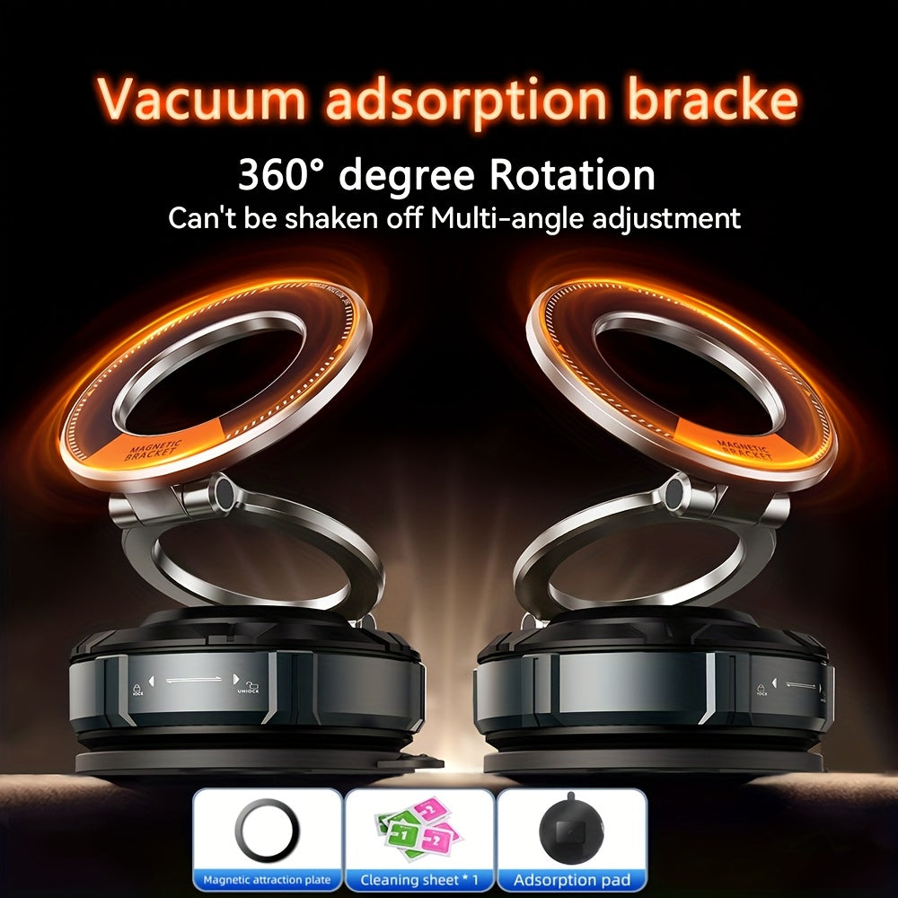 Car Mount 360 Degree - Rotatable Adjustable Vacuum Magnetic Car Phone Holder, Magnetic Phone Holder for Car/Gym/Mirror/Smooth Surface, Suitable for Magsafe IPhone16/15/14/13/11/11Pro Max And Android Phones And Tablets