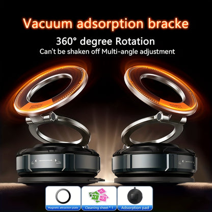 Car Mount 360 Degree - Rotatable Adjustable Vacuum Magnetic Car Phone Holder, Magnetic Phone Holder for Car/Gym/Mirror/Smooth Surface, Suitable for Magsafe IPhone16/15/14/13/11/11Pro Max And Android Phones And Tablets