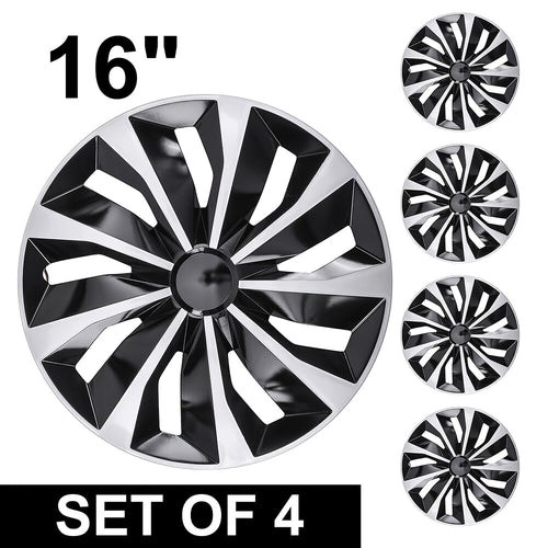 4X 16" Wheel Covers Snap On Hubcaps Full Hub Caps Fit for R15 Tire & Steel Rim, Premium Protection, Easy Installation, And Enhanced Aesthetice, Universal Compatible with Sedan, Truck, SUV, Coupe
