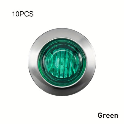 10pcs Car Side Lights, LED Truck Side Signal Lights, Decorative Lights, Small Car Bulbs, Steady Light with Flashing Mode, Metal Frame