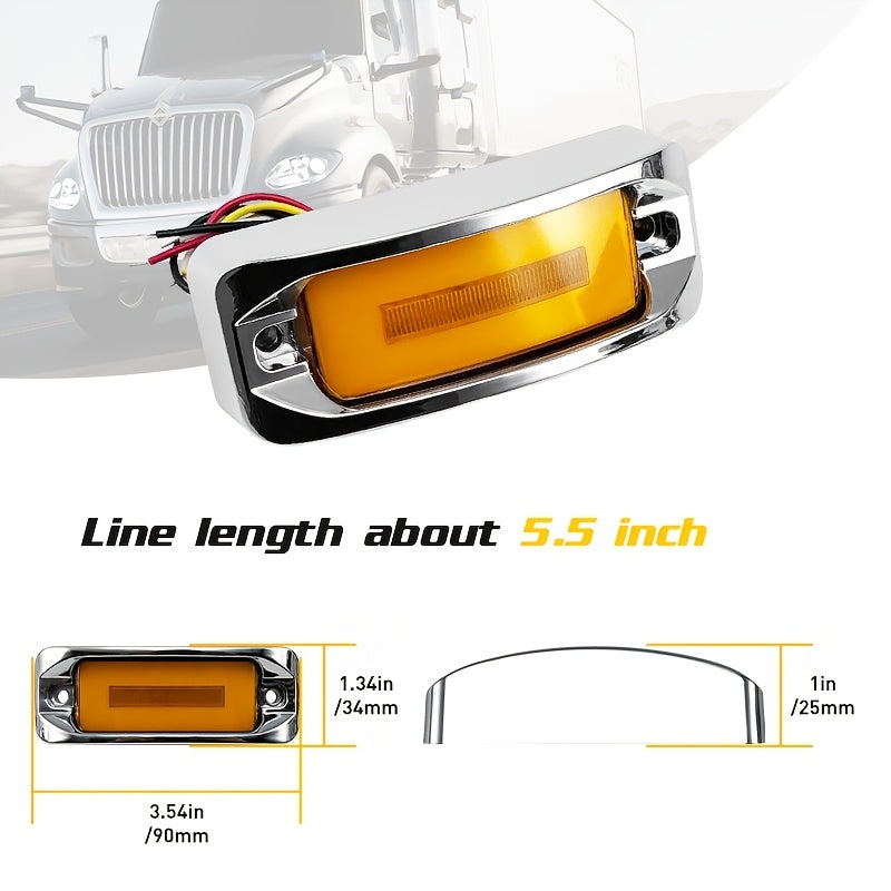 2pcs of Car Side Lights, LED High And Low Brightness + Strobe, Truck Side Signal Warning Lights, Decorative Flashing Lights for Night Driving