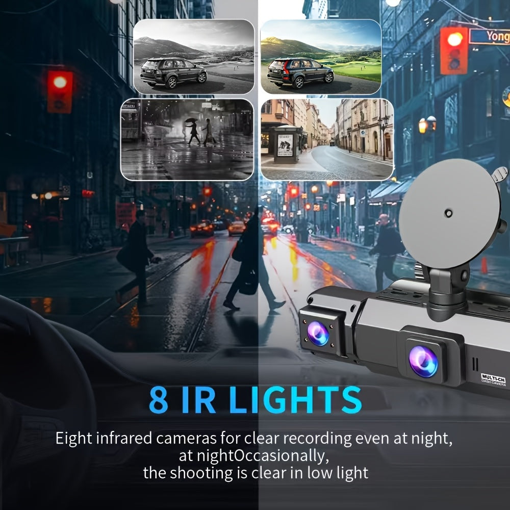 FOXGOD Dash Cam for Cars, 3/4-Channel 4K+1080P HD Ultimate Safety Driving Recorder Set, Front 4K or So Rear 1080P, Super Night Vision, WDR, G Sensor, Circular Video, Optional Memory Card and Lens - Safe Driving Black Box