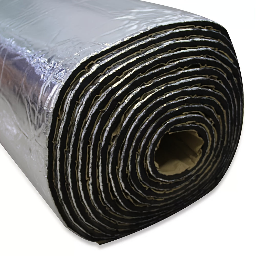 Car Hood Sound Deadener Heat Shield Mat 40"x40" (100x100cm) - 5mm Thick Self-Adhesive Engine Noise Insulation Foam Liner with Aluminum Foil, Thermal Barrier for Auto Engine Compartment