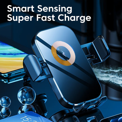 Wireless Car Charger Holder, 15W Fast Charging Auto Clamping Car Charger Phone Mount Phone Holder Fit for Phone 15 14 13 12 11 Pro Max Xs