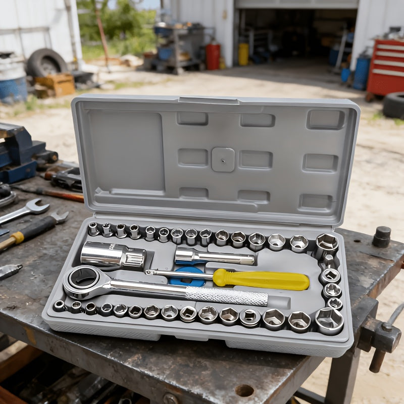 40pcs Socket Wrench Tool Kit - A Professional Hand Tool Set Designed for Various Uses And Easy Upkeep