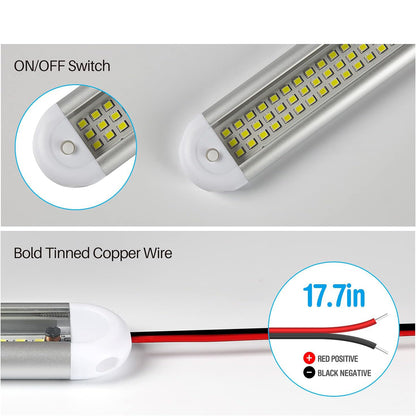 4/8pcs 12V LED Interior Light Bar | 120LEDs 1500LM 8W DC, with ON/OFF Switch, for Enclosed Cargo Trailer, RV Van, Truck, Lorry, Camper, Boat, Caravan, Without Battery