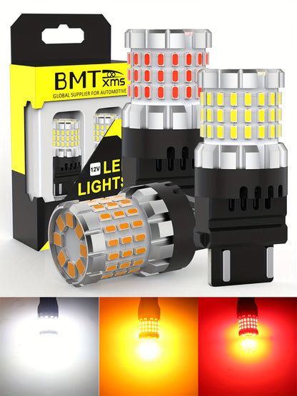 2pcs 3157 3156 3057 4114 4157 P27/7W for Brake Light Bulbs Stop Tail Parking Lights Bulbs Reverse Lights Bulbs Backup Bulbs Turn Signal Bulbs DRL Light Bulbs White Red Amber Yellow Super Bright