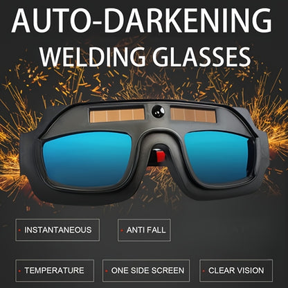 Welding Goggles, True-color Anti-glare Safety Welding Glasses, Suitable for TIG, MIG, MMA, Plasma Welding, Lightweight Welder's Glasses with Protective Lenses and Elastic Headband