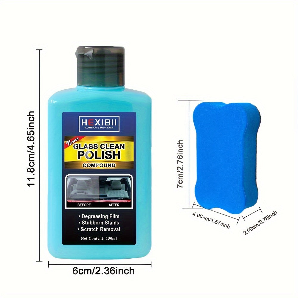 Car Glass Oil Film Cleaner, Glass Film Removal Paste, Car Windshield Glass Oil Film Remover for Auto and Home Eliminates Coatings to Restore Glass to Clear