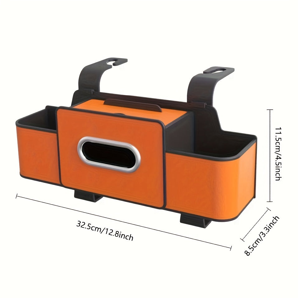 2-Pack Car Backseat Multi-Function Organizer, 8-in-1 Large Capacity With Napkin Drawer & Cup Holders, Hanging Storage Solves Car Clutter, Essential For Family Trips & Long Drives