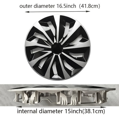 4X 16" Wheel Covers Snap On Hubcaps Full Hub Caps Fit for R15 Tire & Steel Rim, Premium Protection, Easy Installation, And Enhanced Aesthetice, Universal Compatible with Sedan, Truck, SUV, Coupe