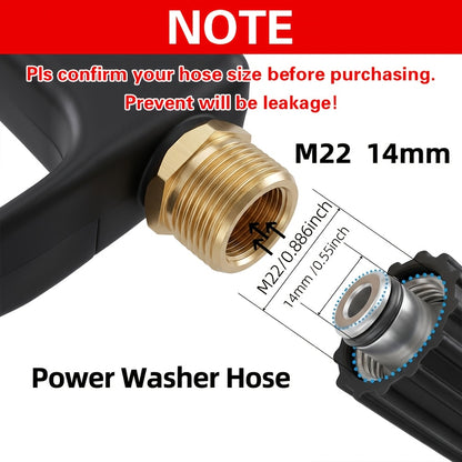 High Pressure Car Wash Gun, 5 Colors Quick Connection 1/4 Inch Nozzle M22-14 Hose Connector, Max. 3000 LBS/sq. Inch, Garden Supplies, Garden Irrigation Spray