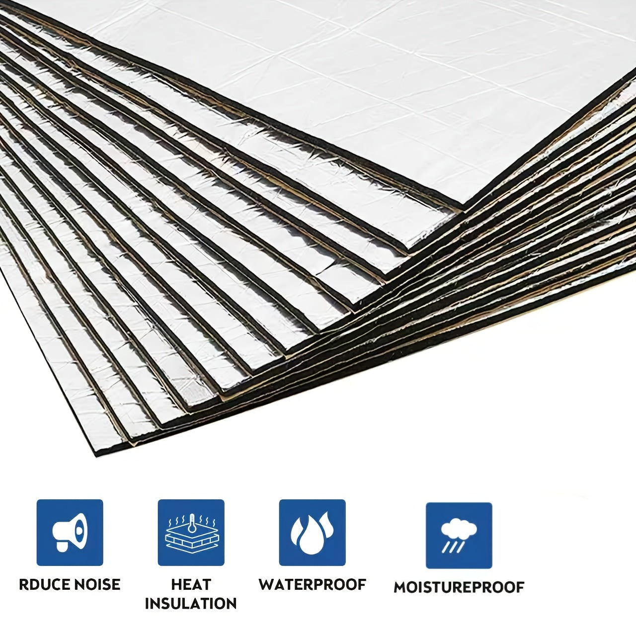 12Sheets 20" X 12" Car Sound Deadening Material Mat - 276MIL 19Sqft Auto Audio Deadener Foam, Sound Dampening And Heat Insulation for Truck, Vehicle, Car Hood, Ceiling, Engine Roof, Door, Trunk Lid, Trunk Room, Engines, Tailgate