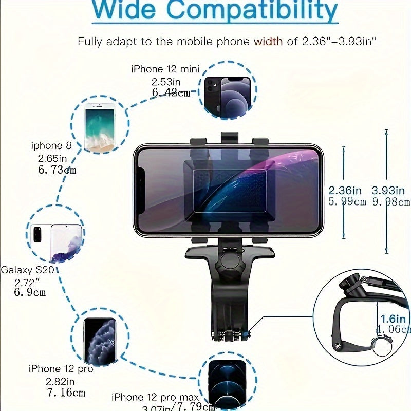 Creative Car Mobile Phone Holder Can Rotate 360 Degrees Car Dashboard Navigation Mobile Phone Holder with Parking Number Plate