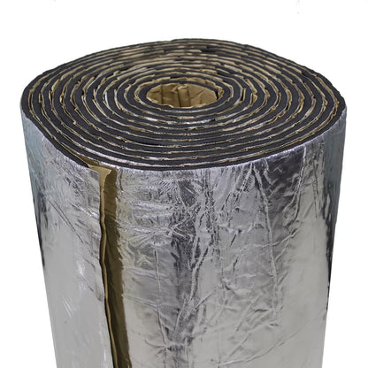 Car Hood Sound Deadener Heat Shield Mat 40"x40" (100x100cm) - 5mm Thick Self-Adhesive Engine Noise Insulation Foam Liner with Aluminum Foil, Thermal Barrier for Auto Engine Compartment