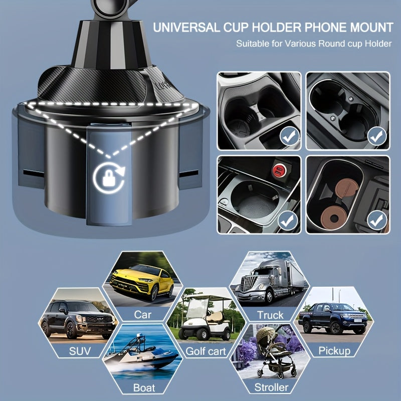 [Car Cup Phone Holder] Adjustable Car Cup Holder Mobile Phone Holder Universal Car Cup Holder Mobile Phone Holder, Suitable for Iphone 13
