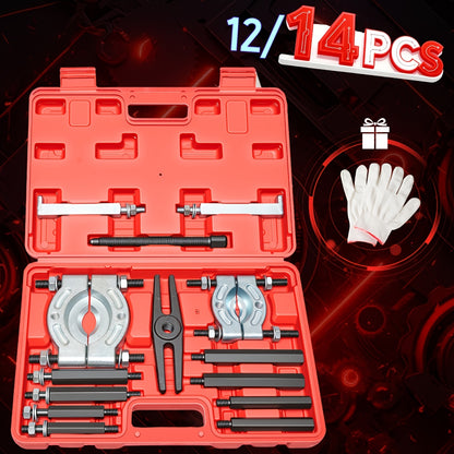 9/12/14pcs Bearing Puller And Splitter Kit, Wheel Hub Axle Puller Set, 5 Ton Capacity Bearing Separator with 2' And 3' Bearing Separator Jaws, Pinion Bearing Puller And Wheel Removal Tool for Auto Motorcycle Repair| Gift for Husband And Dad