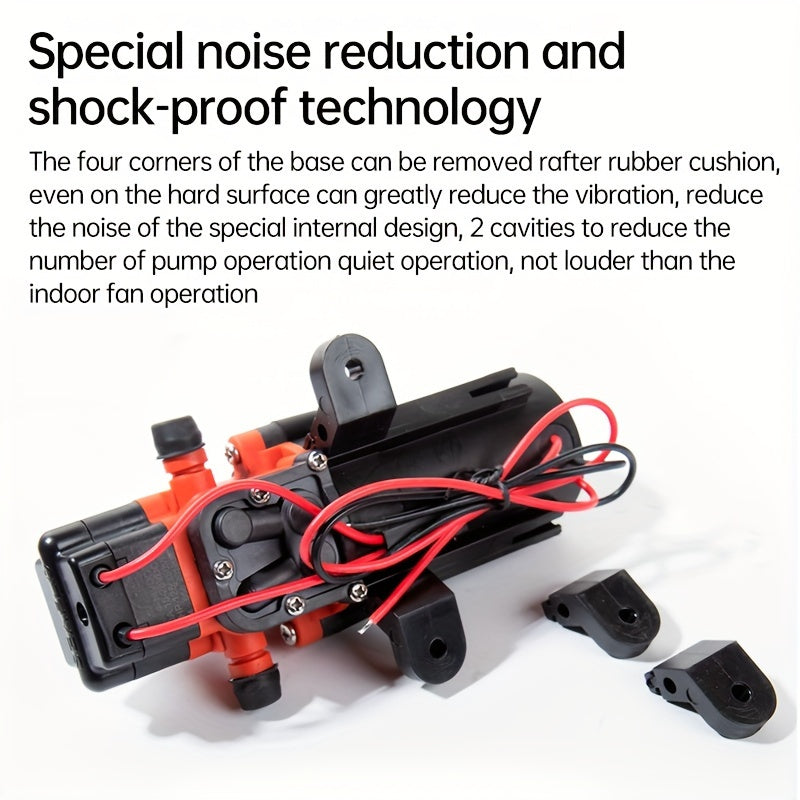 Marine Water Pump with Auto Priming Feature, Diaphragm Type, Suitable for Boats, Showers, And Bathrooms, Designed for RV Caravans, Operates at 35PSI And 12V, Without Battery