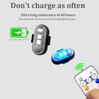 RGB Led Aircraft Strobe lights Motorcycle Lights LED Flash Position Wireless Light Aircraft Airplane Helicopter Warning Lights