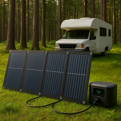 2026 New 18V Portable Solar Charging Kit with 100A Smart Controller for Camping RV Travel Fishing Caravan Off-Grid Outdoor Power Holiday, Without Battery