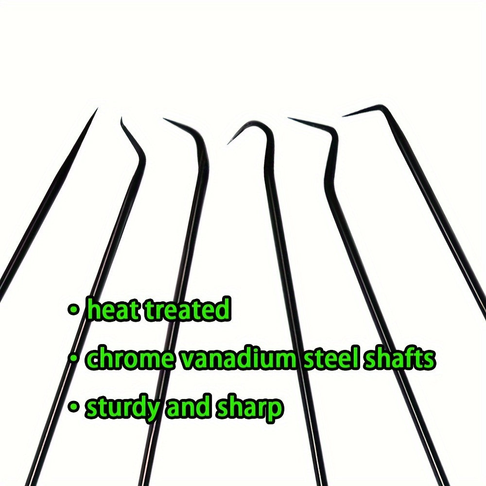 [Nice Gifts] 10pcs/6pcs Ultra Long Precision Hooks And Picks, Made Of High-Quality Steel, With Slip Handles And Non Electric Metal Hand Tools, Used For Maintenance Of Automotive Machinery And Electronic Products. Nice Gifts, Without Battery