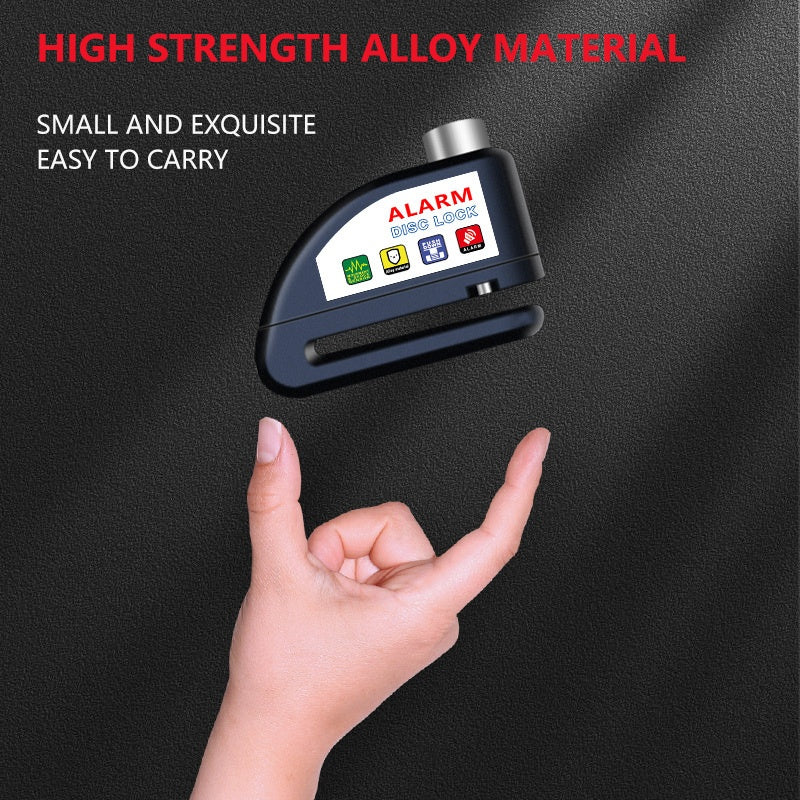 Motorcycle Lock Bicycle Lock Anti-theft Lock Disc Brake Lock Dirt Bike Lock 110dB Alarm System 500mAh Battery USB Charging Complimentary Cable Reminder Rope