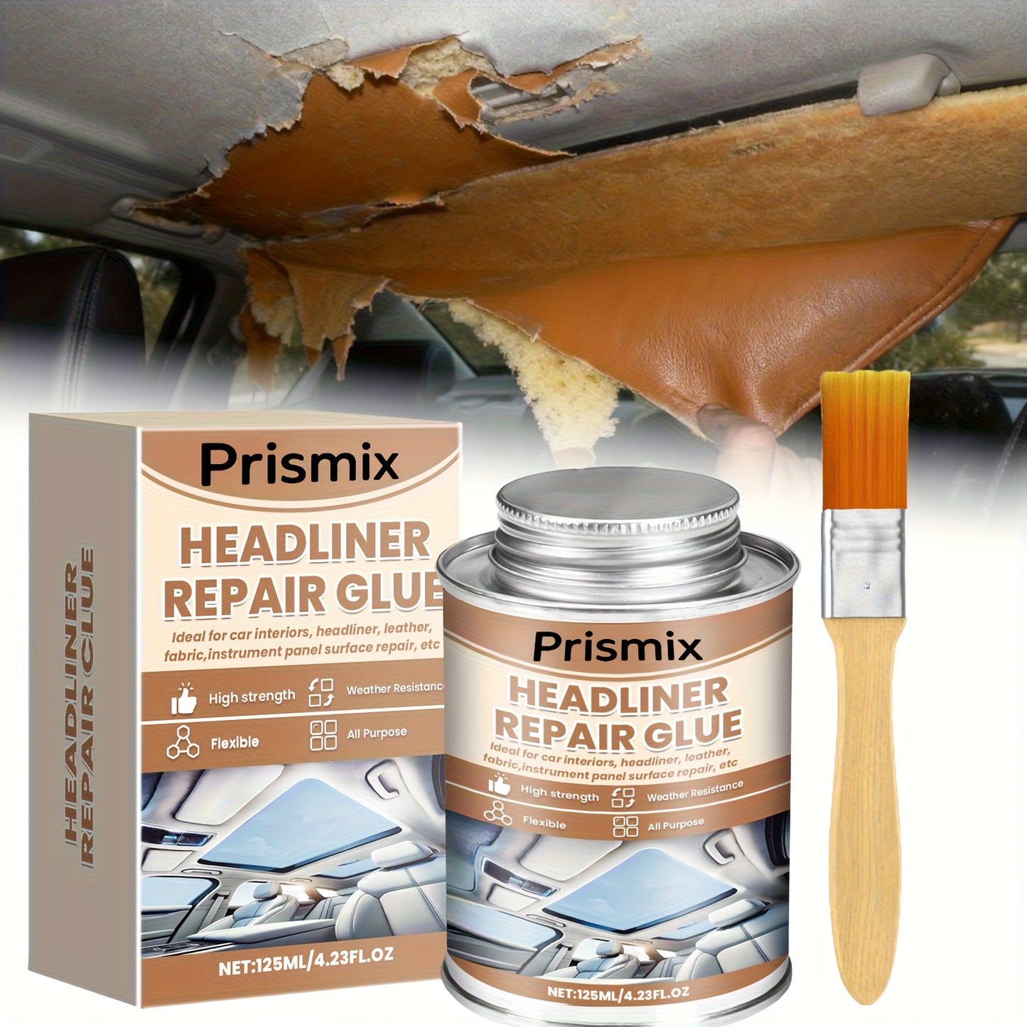 Roof Repair Glue And Car Interior Adhesive Are Suitable for Car Interior, Fabric, And Leather. They Are Easy to Use, Effective, And Time-Saving And Efficient Repairs.