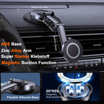 Magnetic Car Phone Holder Mount Phone Mount for Car Dashboard Cell Phone Holder Fit for iPhone Smartphone