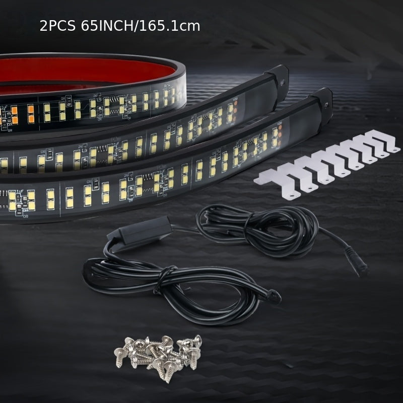Gradient Dual-color Light, Gorgeous Night Lighting Lamp, 65-inch Double Row LED Light, LED Pickup Step Light, Suitable for Pickup Trucks, SUVs, Truck Rock Lights, Car Ambient Light, Easy to Install