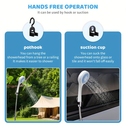 Portable Shower Camping Shower - Rechargeable Outdoor Camp Shower Pump with IPX6 Waterproof, for Camping Beach Swimming Outdoor Traveling Hiking