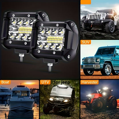 2/4pcs High-brightness Motor Vehicle LED Work Light, 257W, 17100LM Universal Day And Night Ultra-bright Lighting Auxiliary Light, Vehicle Exterior Lighting Lamp, Suitable for Various Vehicles Cars Off-road LED Light, Ideal As A Gift