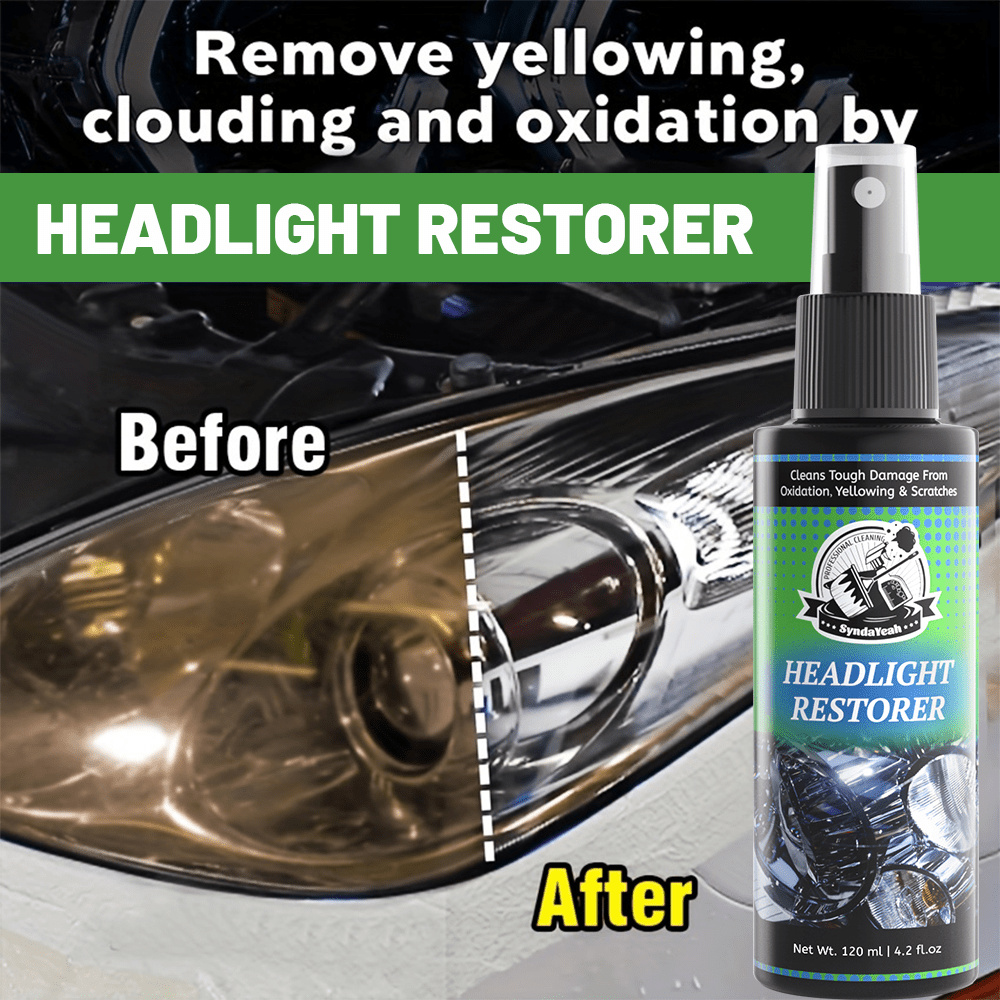 4.06oz Automotive Headlight Repair Kit - Quick Refurbishment Solution, No Polishing Required, Instantly Clear Cloudy Lenses, Enhances Visibility & Brightness, Easy-to-Use Restoration and Care Kit for Car Headlight Maintenance, Headlight Cleaner