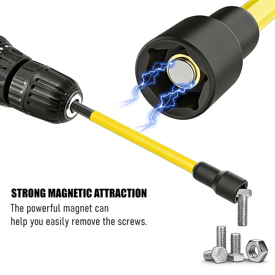 10+3pcs/14pcs/27pcs/54pcs Magnetic Socket And Screwdriver Set, Impact Power Hexagonal Extended Nut Screwdriver Drill Bit Main Kit, Imperial And Metric, 1/4-inch Hexagonal Handle, Chrome-vanadium Steel Material, An Ideal Choice for Daily Use