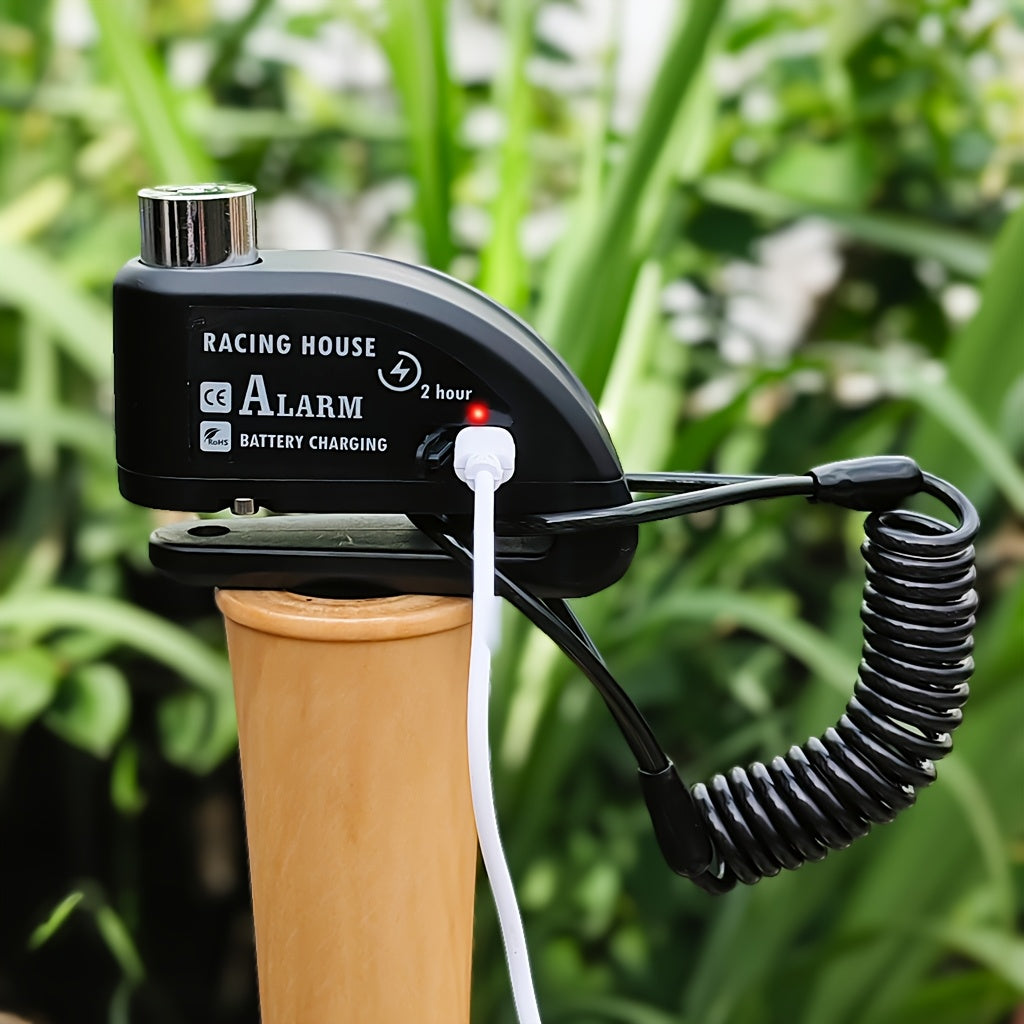 Motorbike Security Lock with a Disc Brake Mechanism, Featuring a 120Db Alarm System, a 500Mah Rechargeable Battery, And Includes a USB Charging Cable And Reminder Rope