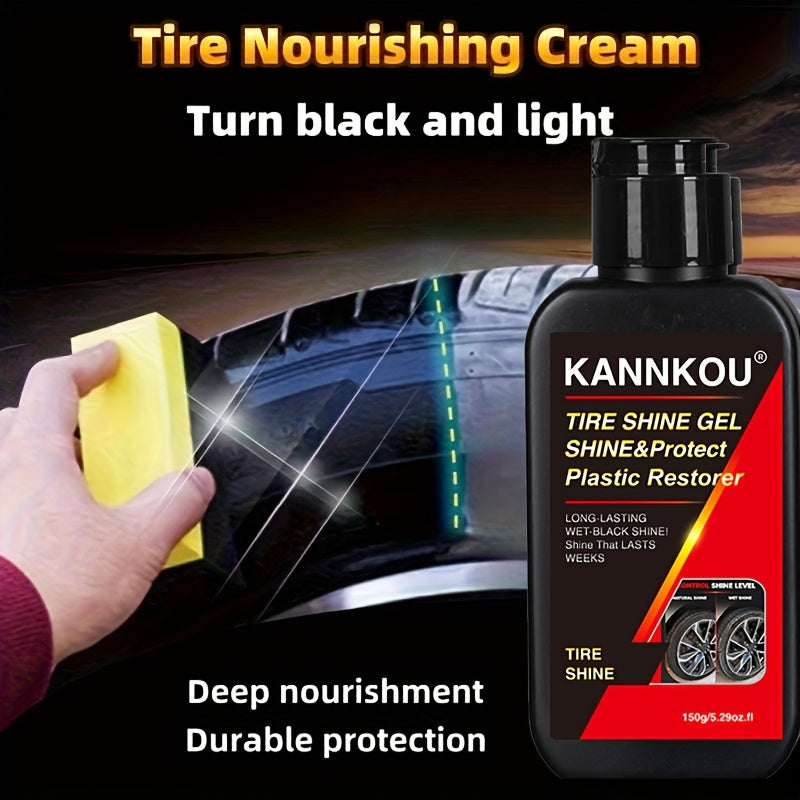 4.06oz Deep Black Shiny Tire Polishing Agent - A Durable and Easy-to-Use Formula for Vibrant Exterior Restoration of Cars and Motorcycles, Wheel Shining and Repair