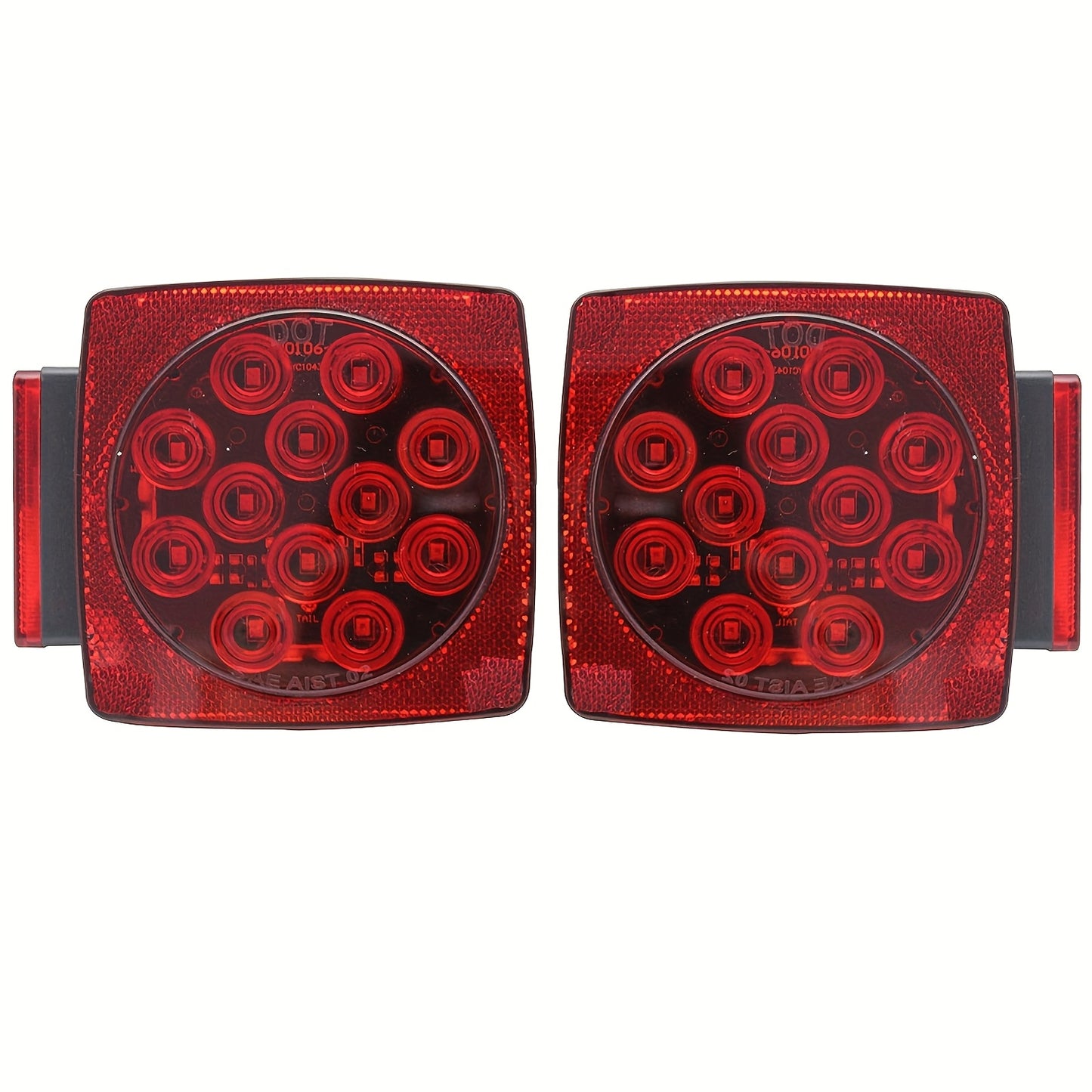 12V LED Trailer Lights, Red White 2 Square Trailer Lights & 6 Connectors Stop Tail Turn Signal Tail Lights, Utility Trailer Lights For Under 80 Inch Boat Trailer Truck Marine Camper RV