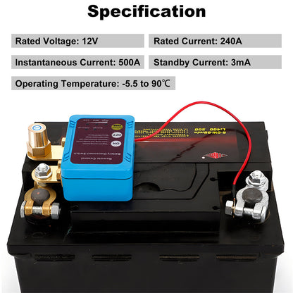 Remote Battery Disconnect Switch 12V /24 V 240A Battery Kill Switch for Auto RV ATV, Power Cutoff Switch, Remotecontrolled Switch, Easy Installation, Reliable Construction, Highcurrent Handling, Power Disconnect, Auto Enthusiasts, Rv Owners