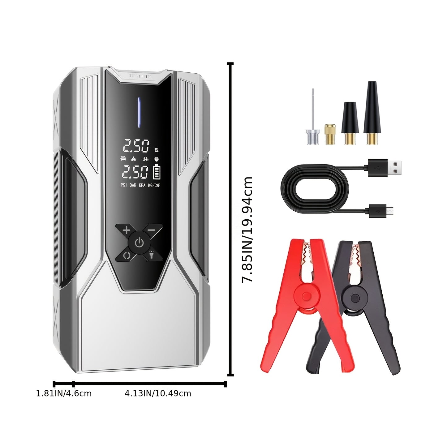 WANBILU 10000A, 12-In-1 Multi-Functional Vehicle Emergency Start Power Supply, Ignition Device, Suitable for Cars, Motorcycles, Suvs, Diesel Engine Emergency Start Power Supply, Tire Inflation, Car Battery Charger, with Air Pump Flashlight