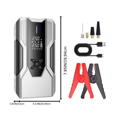 WANBILU 10000A, 12-In-1 Multi-Functional Vehicle Emergency Start Power Supply, Ignition Device, Suitable for Cars, Motorcycles, Suvs, Diesel Engine Emergency Start Power Supply, Tire Inflation, Car Battery Charger, with Air Pump Flashlight