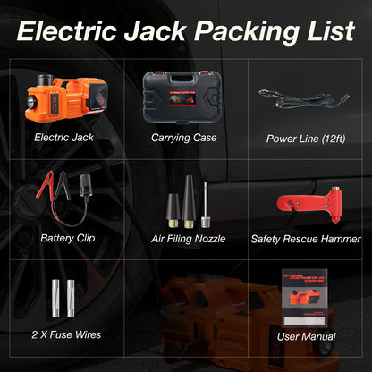 5 Ton Electric Car Jack, Hydraulic Jack And Electric Impact Wrench, Portable Car Lift with Built-in Air Pump, Suitable for SUV MPV Car Truck Tire Replacement Garage Maintenance Easy to Repair Car Tires, Emergency Maintenance Car