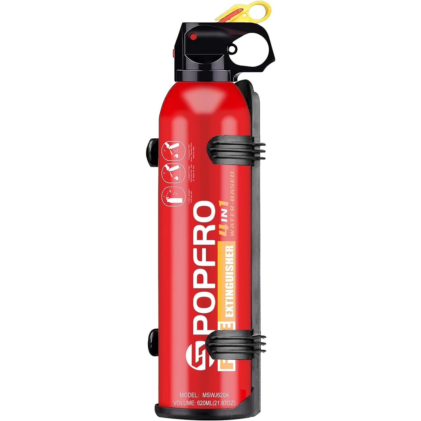 Portable Fire Extinguisher | Home, Garage, Kitchen, Car Four-in-One Small Fire Extinguisher | for Electrical, Textile Non-toxic, Easy to Clean | Wall-mounted