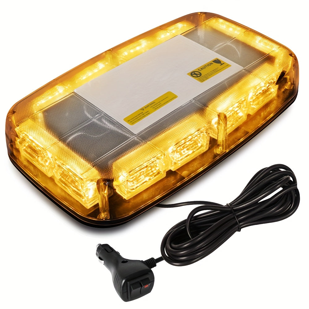 48LED Roof Top Strobe Lights Bar | IP67 Waterproof High-Visibility Emergency Safety Warning LED Emergency Vehicles Light for Plow, Trucks, Construction Vehicles Car, 12-24V, Universally Applicable, Without Battery