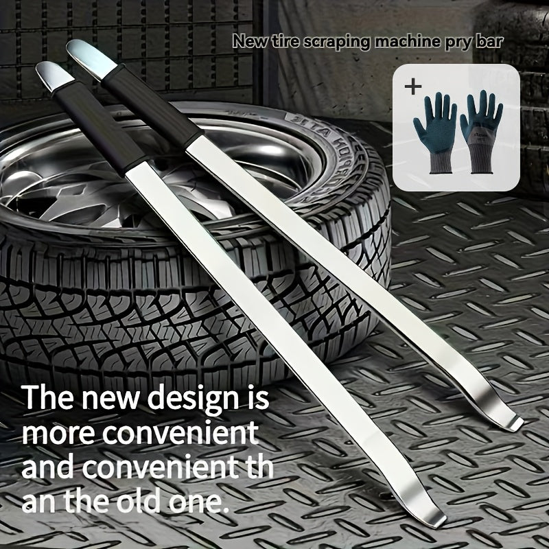 Professional Heavy Duty Metal Tire Pry Bar with Non Slip Rubber Handle Tire Removal Tool for Efficient Car Maintenance Home Garage and Auto Repair Safe Tire Replacement Sturdy Tool Design Durable Construction